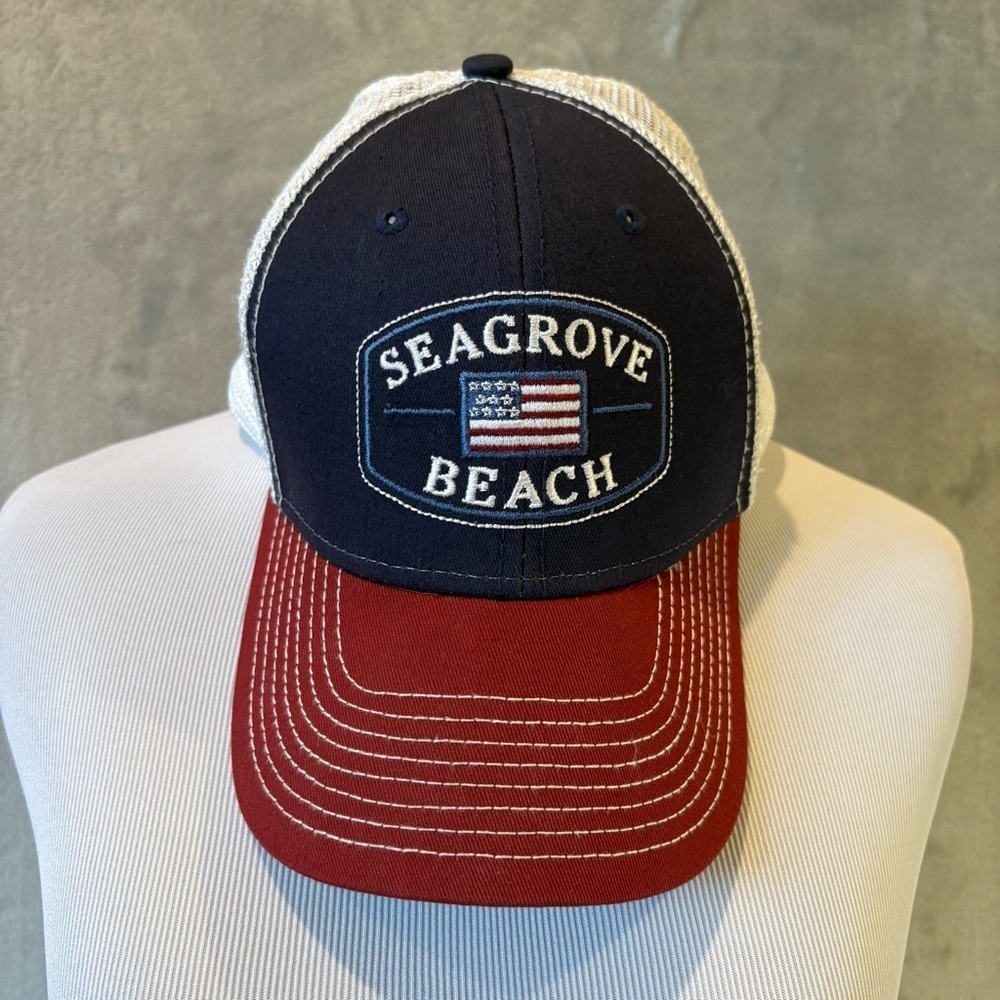 Seagrove Beach Trucker Patriotic 4th of July Vacation Coastal Cap Hat